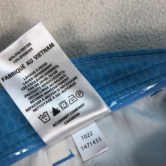 FootJoy Shorts‎ Men's 34x9 Blue Tonal Print Geometric All Over Golf Lightweight - Picture 13 of 14